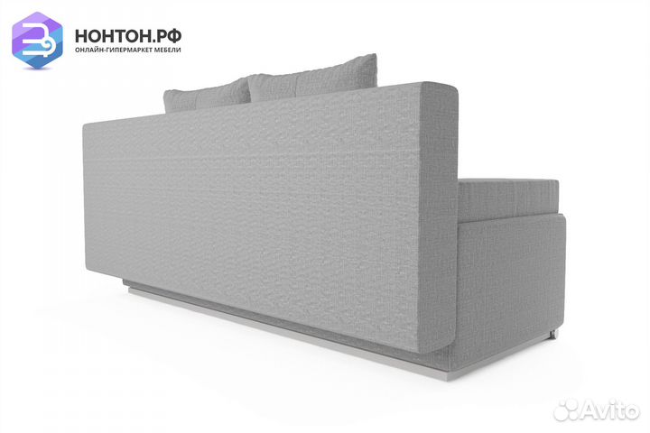 Диван еврокнижка Мадейра рогожка серая