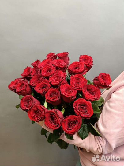Цветы розы с доставкой. Красная роза 70см