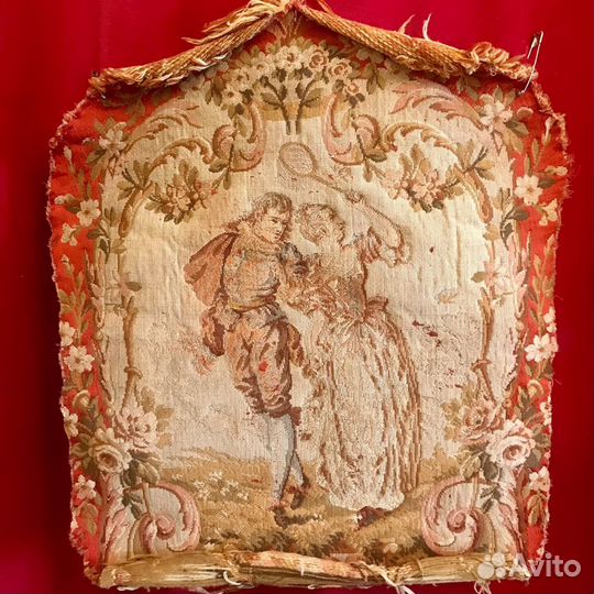 Античные французские гобелены для 2 кресел