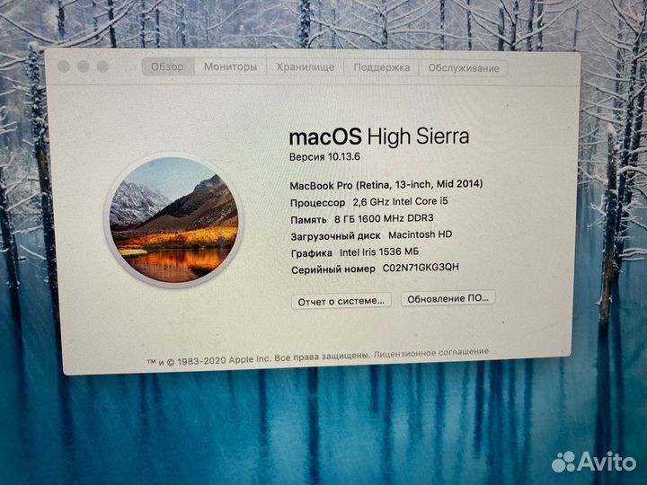 MacBook Pro (Retina, 13-inch, Mid 2014) 128 GB