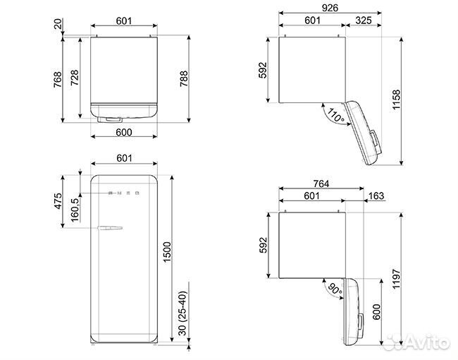 Холодильник smeg FAB28RBE3