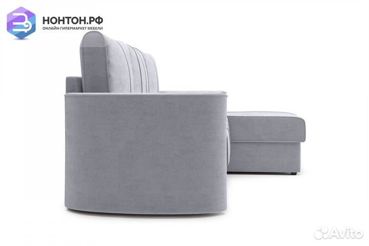 Диван угловой дельфин Колибри серый