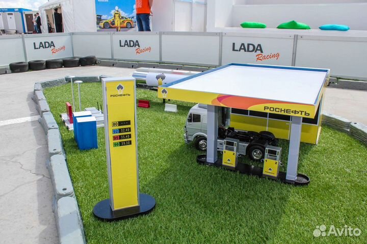 Диорама Макет АЗС Роснефть масштаб 1:10