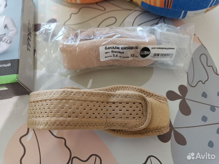 Бандаж грыжевой пупочный. Бандаж шейный. Подушка