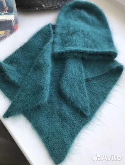 Шапка. Косынка из ангоры