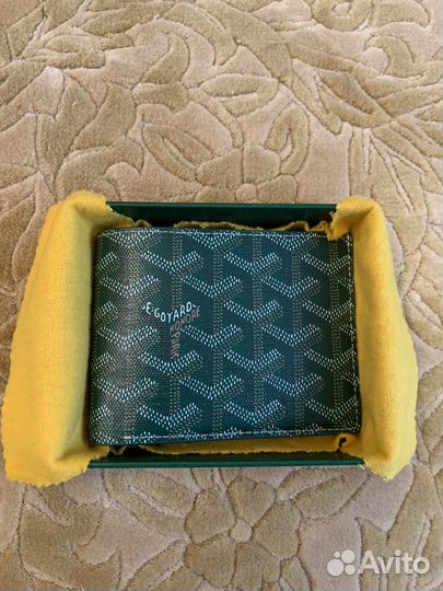 Зеленый кожаный кошелек Goyard Victoire Wallet