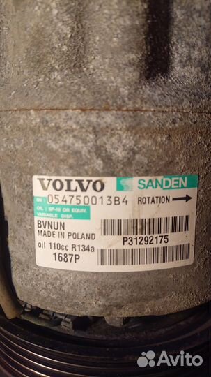 Компрессор кондиционера volvo v40 Cross Contry