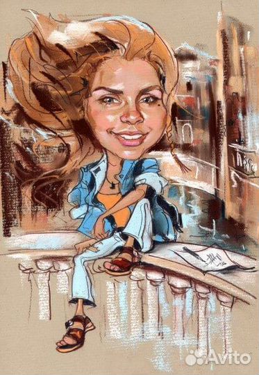 Веселый шарж по фото за 2-3 дня уже оформлением