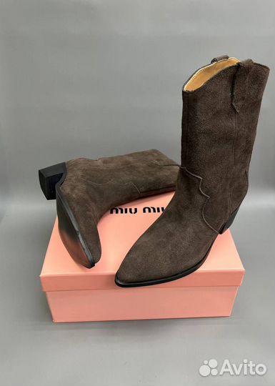 Казаки / Сапоги Miu Miu Замшевые Размеры 36-40