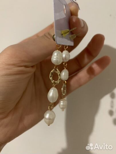 Серьги в стиле Celine жемчуг новые