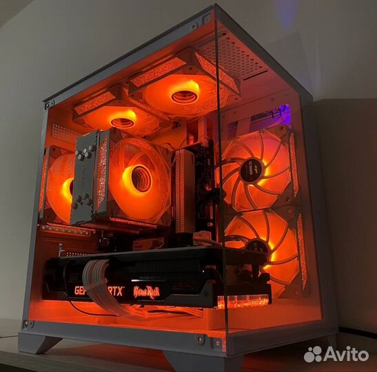 Белый игровой пк. RTX 3070Ti, Ryzen 5 7500F, 32Gb