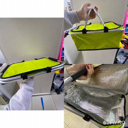 Термосумка холодильник складная на алюминиевом кар