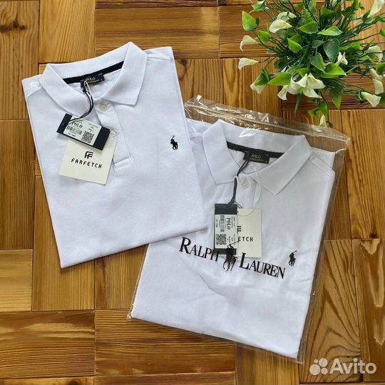 Поло Polo ralph lauren белое XXL