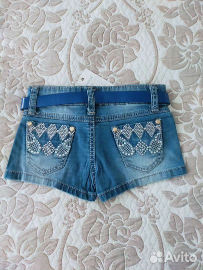 Шорты для девочек джинсовые, новые