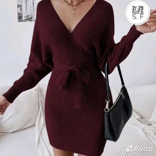 Платье женское кашемир с поясом