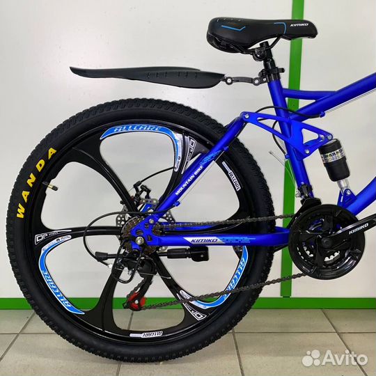 Велосипед с литыми дисками синий новый