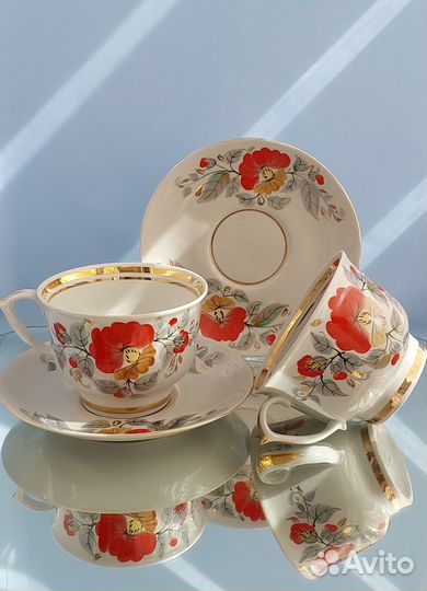 Чайная пара- гигант, фарфор, Светловодский фз