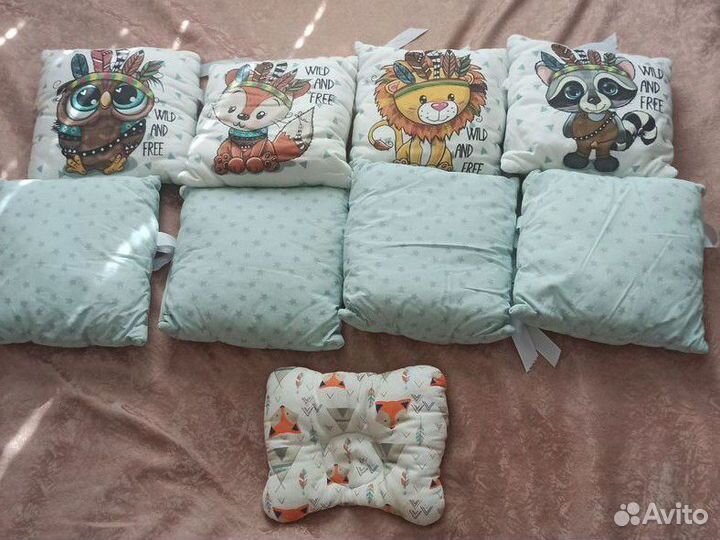 Бортики в детскую кроватку + одеяло