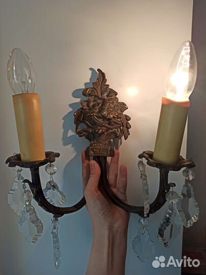 Бра подсвечник СССР двухрожковый, работающий, #1