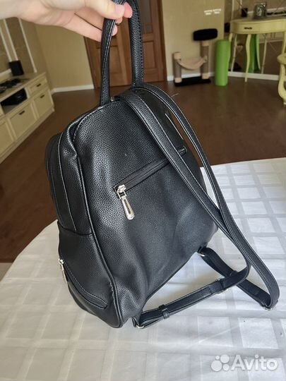 Рюкзак черный школьный кожа