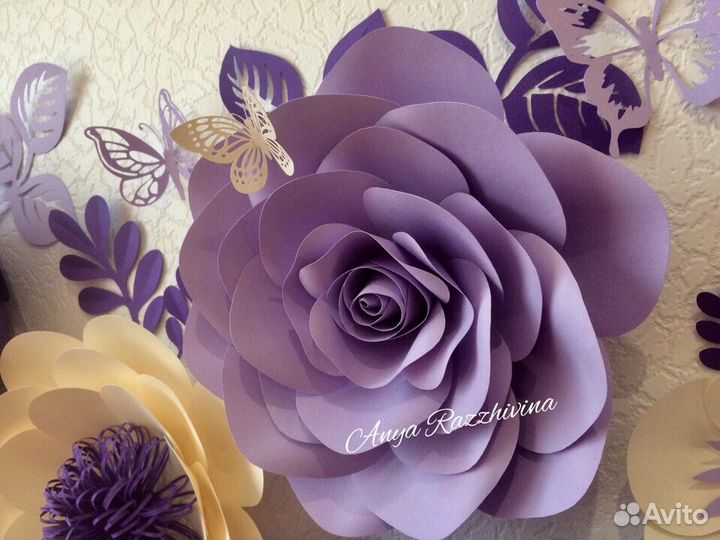 Цветы из дизайнерской бумаги,бумажные цветы