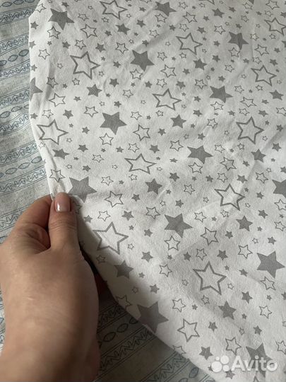 Простынь на резинке на детскую круглую кроватку