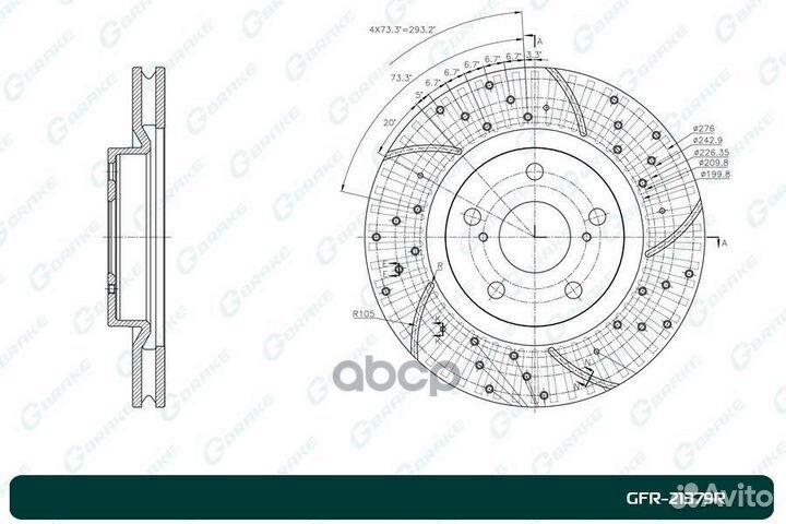 Диск тормозной GFR21379R G-brake