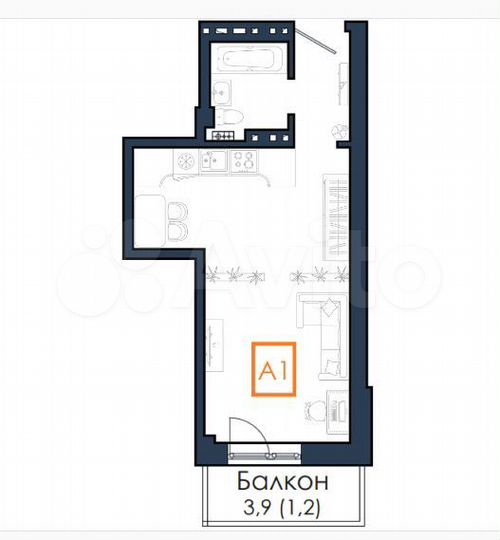 1-к. квартира, 30 м², 18/18 эт.
