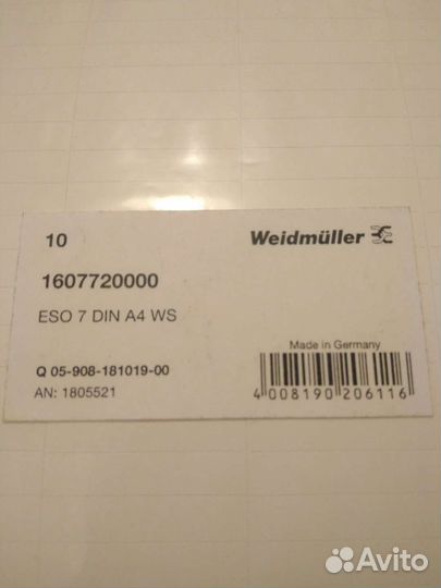 Weidmuller WKM 8/30 ESO 7 DIN A4 WS