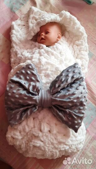 Вязаный плед на выписку