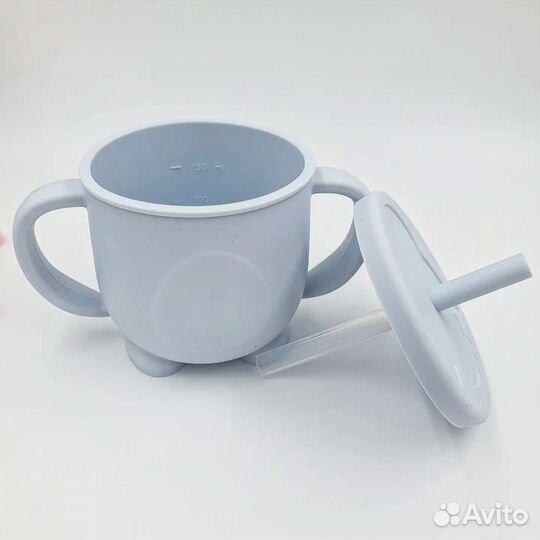 Поильник-непроливайка с трубочкой силиконовый