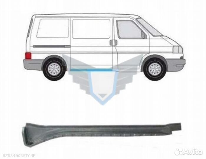 Порог (внутренняя часть) Volkswagen Transporter T4 (Polcar)