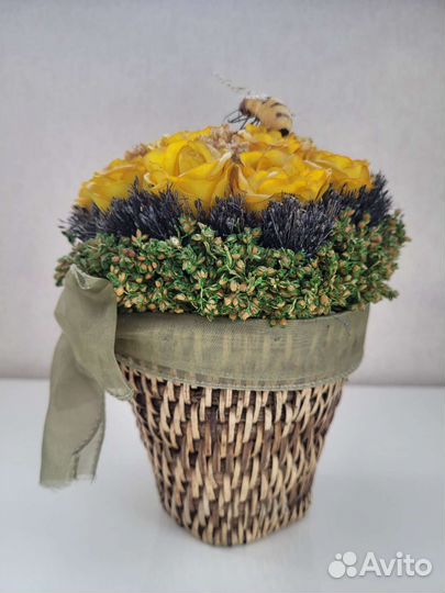 Цветочная корзинка. Декор