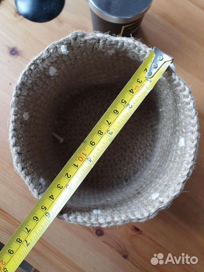 Корзина плетёная, кашпо из джута