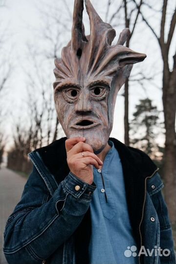 Деревянная маска. Можжевельник. Интерьер