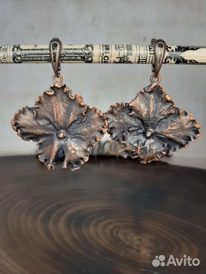 Серьги медные