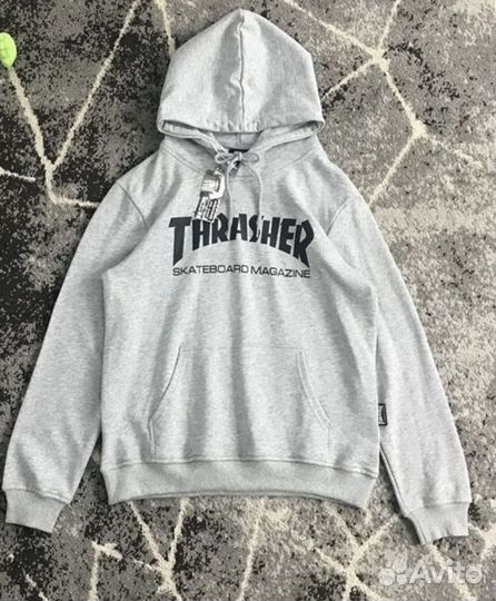 Худи thrasher серое