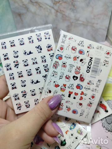 Наклейки на водной основе для ногтей 72шт