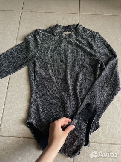 Боди блестящее h&m