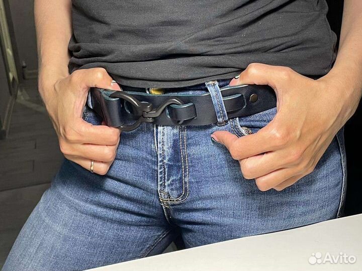 Ремень ручная работа с пряжкой ms Hook подарок