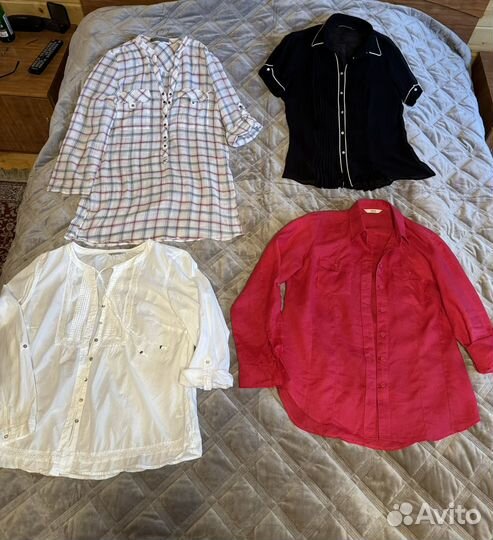 Блузки рубашки лен хлопок Zara M&S 46-48