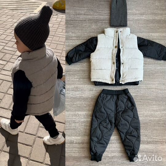 Комплект демисезонный мальчику, стеганый костюм 98