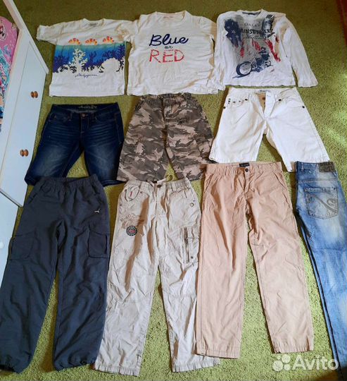 Пакет брендовых вещей и обувь на подростка