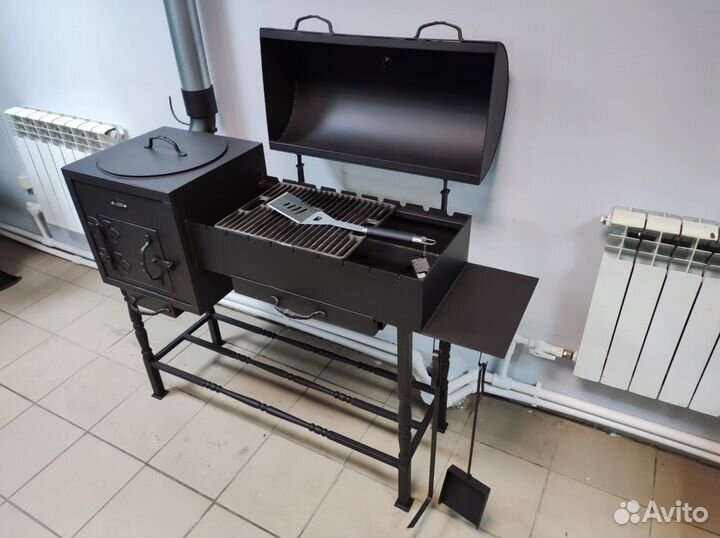 Мангал с крышкой барбекю 4 мм