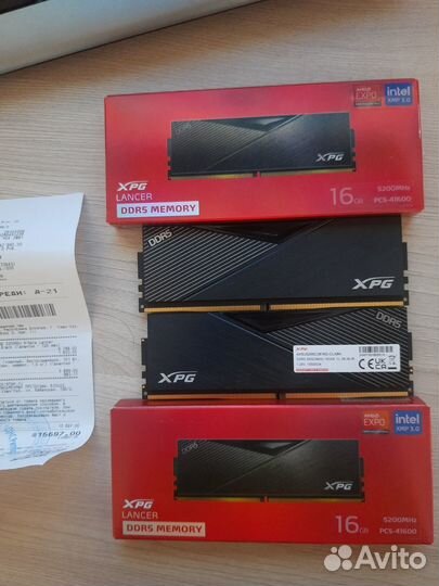 Оперативная память DDR 5 XPG lancer 5200 32gb