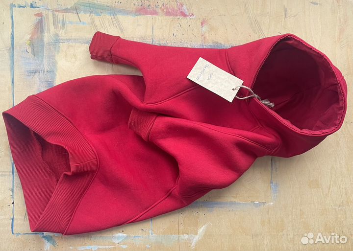 Красная худи, толстовка на среднюю собаку