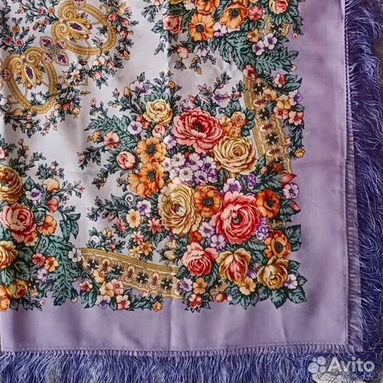 Павлопосадский платок (шаль) 125х125, шерсть, новы