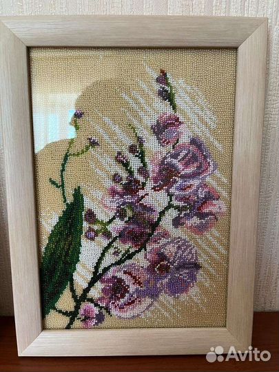 Картина из бисера орхидея