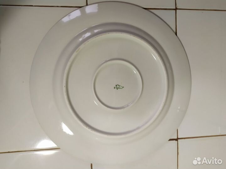 Блюдо Дулево кобальт Золотая роза большое