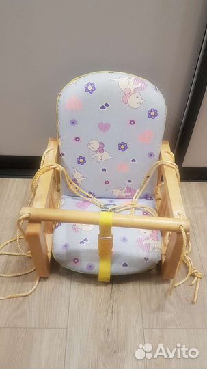 Качели детские деревянные подвесные